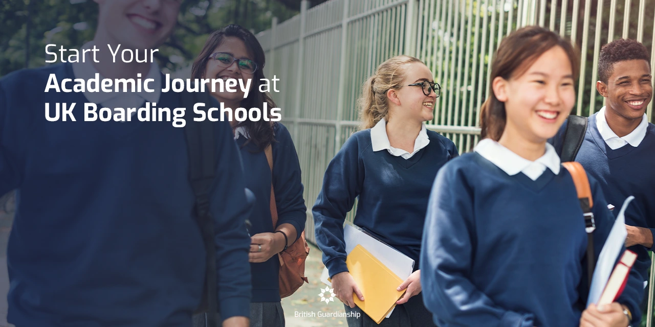 Boarding school students going to school