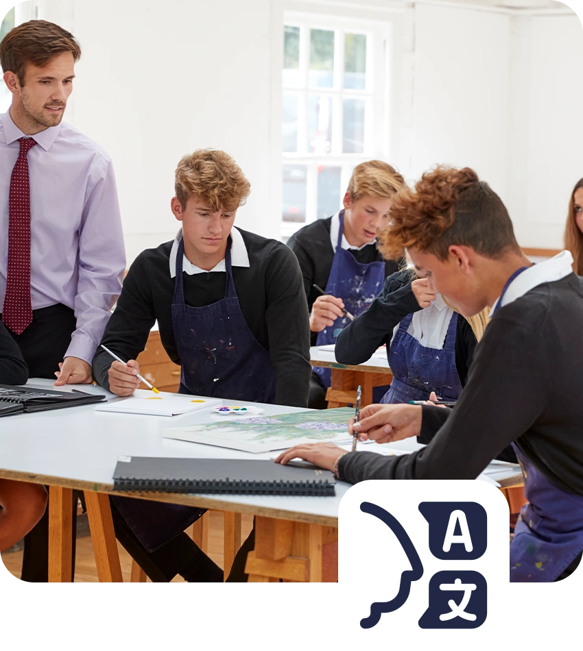 Exchange Students Visiting a UK School